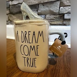 Rae Dunn Cinderella Princess Mug With Blue Shoe Topper A Dream Come True NWT